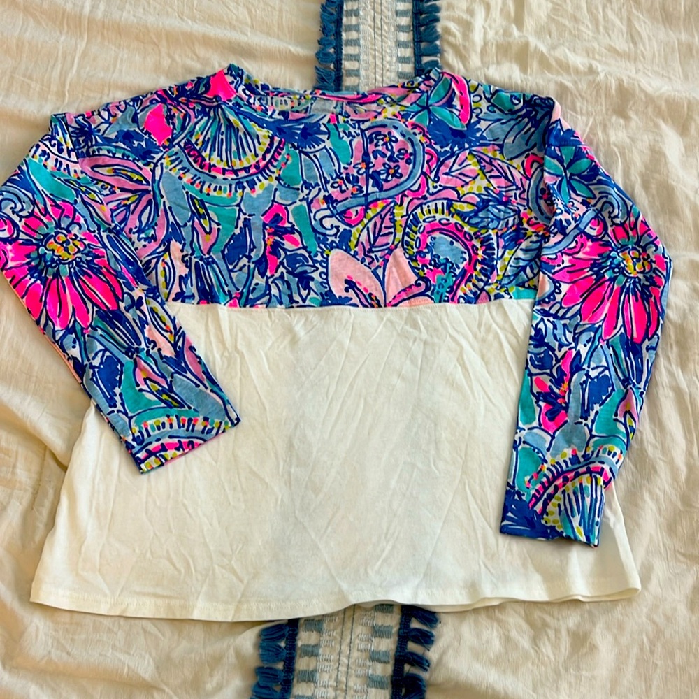 Lilly Pulitzer Girls Finn Top - Pop Up Got Your Back Print - Size L (8-10)